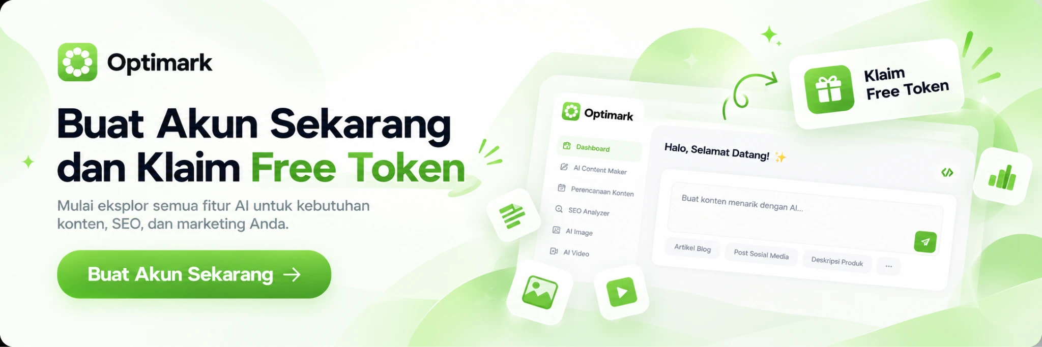 Optimark - Create an Account Now and Claim Free Tokens to Explore AI Features